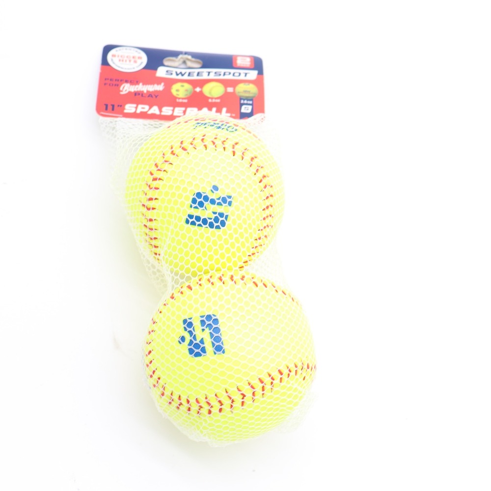 Sweetspot Spaseball 11 Inch Neon Yellow Backyard Training Balls 2 Pack 12201